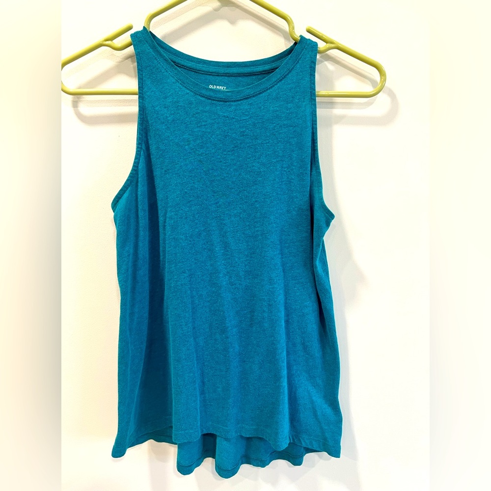 Old Navy blue tank, high neck